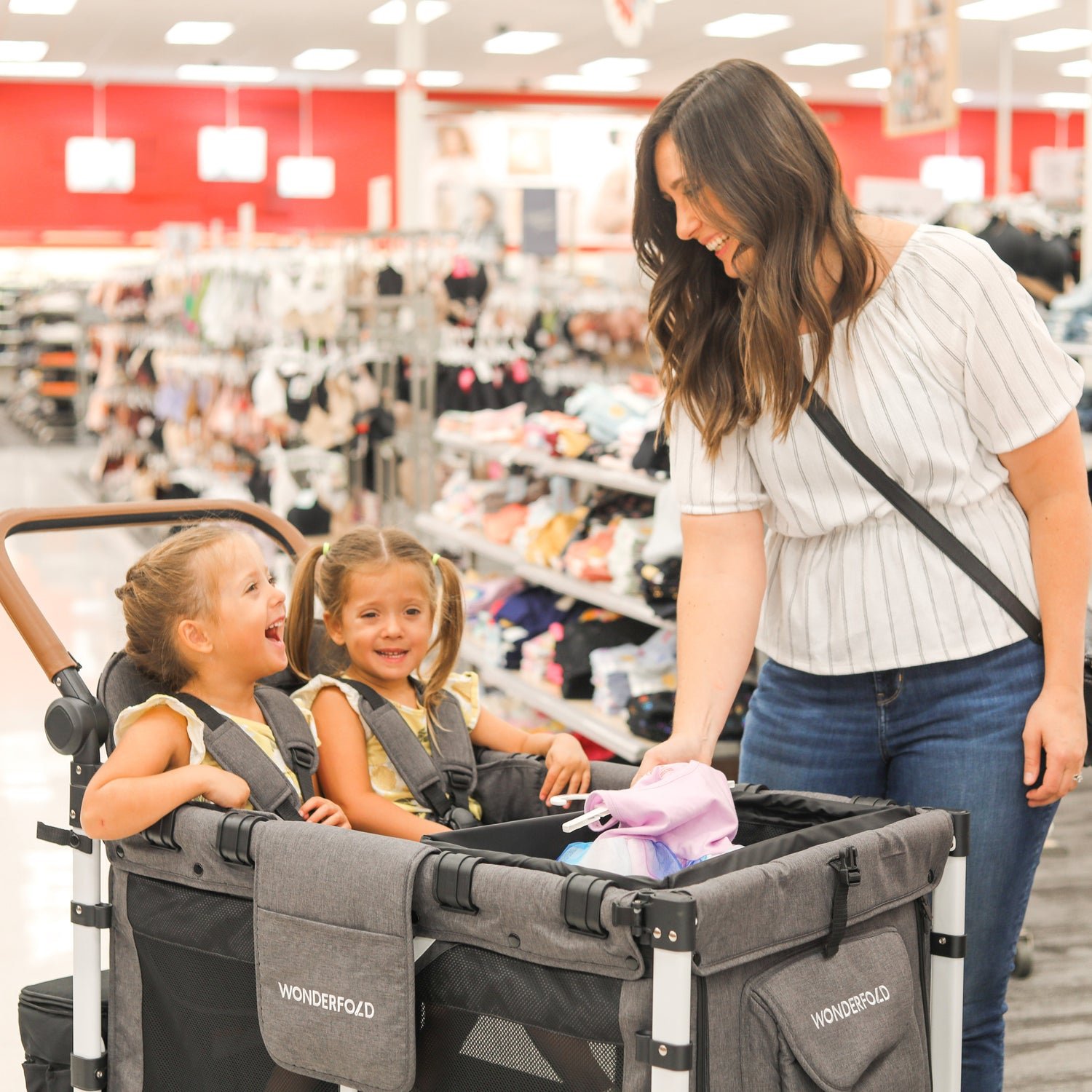 kids stroller wagon collapsing shopping basket 