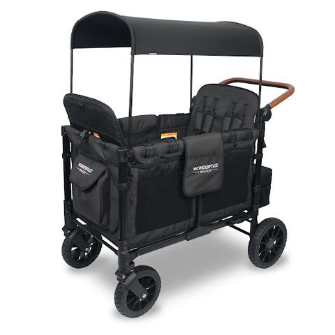 WonderFold W Series stroller wagon with a canopy, offering a spacious and durable ride for families.