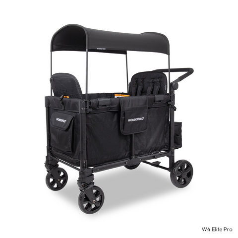 Jet Black W4 Elite Pro Stroller Wagon